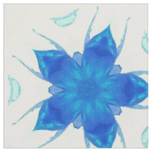 Tela diseño geométrico de zafiro de flor azul azur