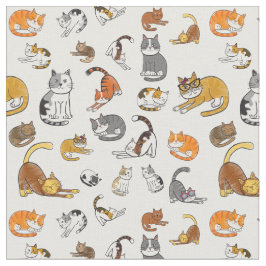 Tela diseño lindo de patrones de gato para los amantes 