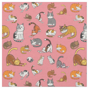 Tela diseño lindo de patrones de gato para los amantes 