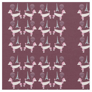 Tela Diseño lindo del caniche de París de los años 5