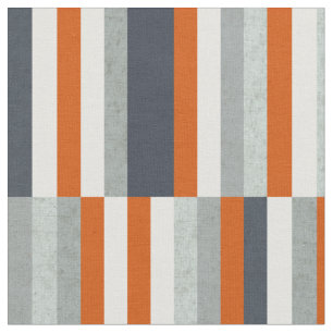Tela Diseño marítimo náutico, Naranja de franjas, azul