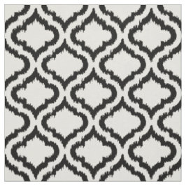 Tela Diseño marroquí de ikat blanco y negro