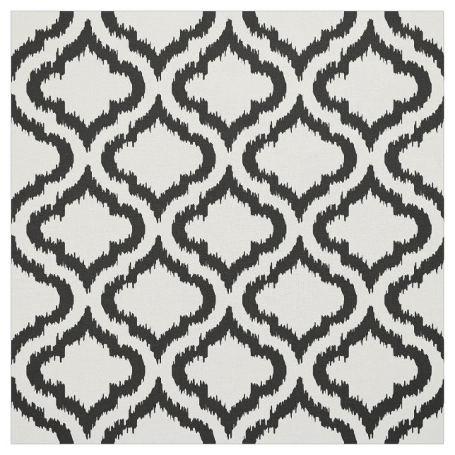 Tela Diseño marroquí de ikat blanco y negro (Retal)