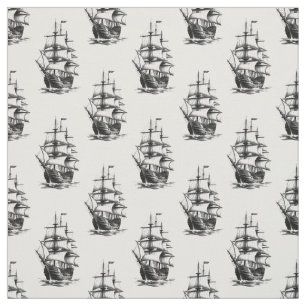 Tela Diseño minimalista de patrón de barco velero