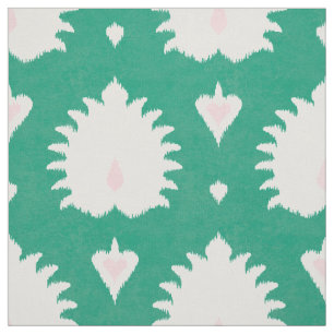 Tela Diseño moderno de ikat rosa verde texturado de mo