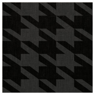 Tela Diseño monocromático de Houndstoth negro y gris