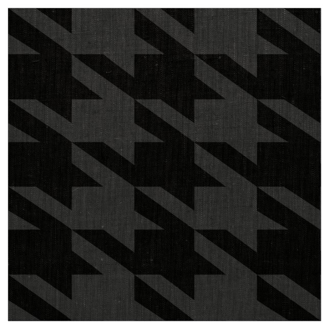 Tela Diseño monocromático de Houndstoth negro y gris (Retal)