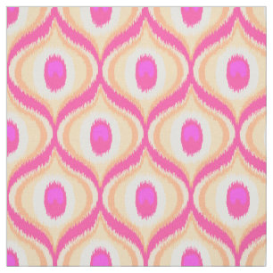 Tela Diseño moroccano de color rosa y naranja
