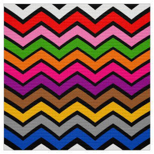 Tela Diseño negro de zigzag Chevron multicolor