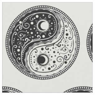 Tela Diseño paisley del símbolo Yin yang