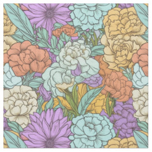 Tela Diseño Pastel sin manchas vintage Boho Floral