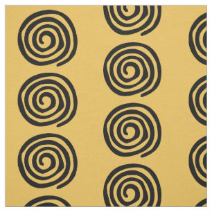 Tela Diseño primitivo del arte tribal espiral del