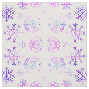Tela Diseño púrpura del navidad del copo de nieve de