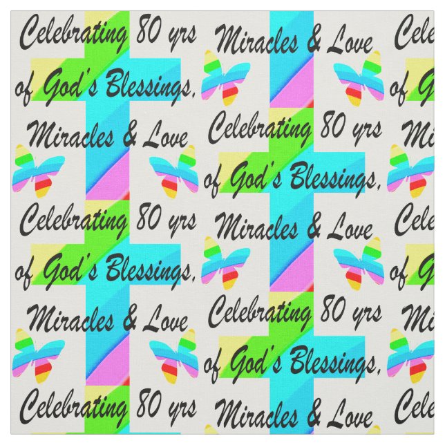 TELA DISEÑO RELIGIOSO PERSONALIZADO 80º CUMPLEAÑOS (Retal)