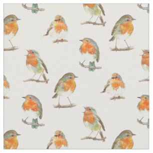 Tela Diseño rojo europeo del pájaro del petirrojo