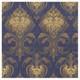 Tela Diseño Royal Blue and Gold Damask