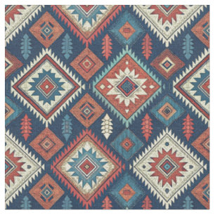 Tela Diseño textil geométrico azteca tribal del suroest