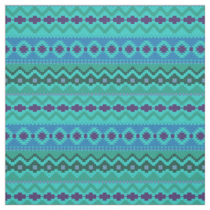 Tela Diseño tribal azteca verde azulado