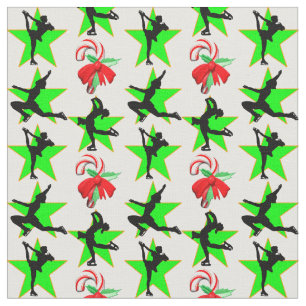 TELA DISEÑOS DE NAVIDADES DE PATINAJE FESTIVO