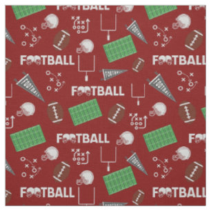 Tela Diversión al fútbol en rojo oscuro
