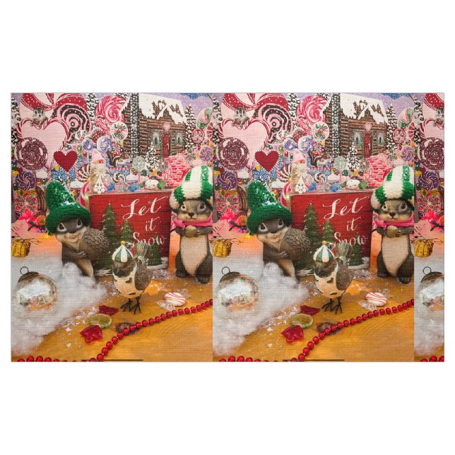 Tela ¡Diversión de los Navidades Chippy! ("Cuarto gordo" (fat quarter))