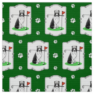 Tela Diversión del perro collie de borde jugando al gol