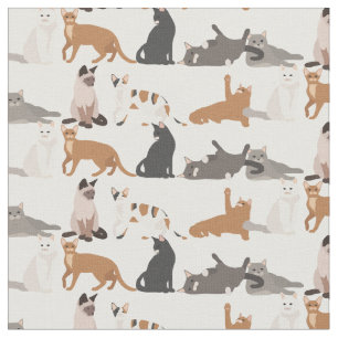 Tela Diversión Muchos Gatos Patrón Animal