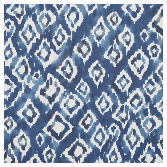 Tela DIVERSOS DIAMANTES Geo Indigo Boho Ikat (Retal)