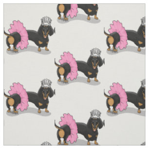Tela Divertida Ballerina Princess Dachshund (negro y br