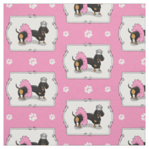 Tela Divertida Ballerina Princess Dachshund (negro y br