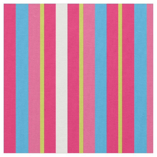 Tela Divertido colorido Multi Stripes (De cerca)