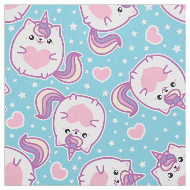 Tela Divertido cubby Kitschy Unicorn Kitty (Retal)