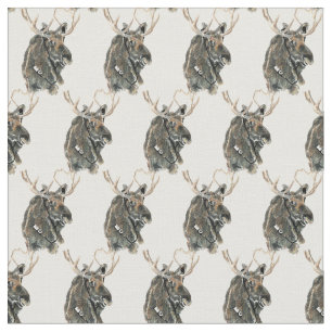 Tela Divertido hipster Guay Moose con Tunes Bird Art