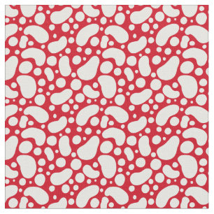 Tela Divertido rojo con puntos blancos