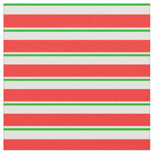 Tela Divertido verde, blanco, Navidades rojos rayas tem