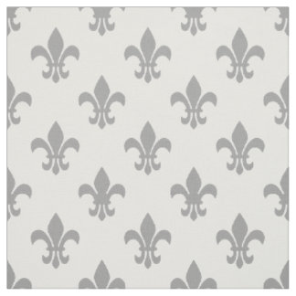 Tela DIY BG Color, Dk Gray Fleur De Lis Sz6 Blanco