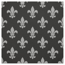 DIY BG Color, Dk Gray Fleur De Lis Sz6 Negro