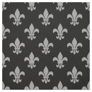 Tela DIY BG Color, Dk Gray Fleur De Lis Sz6 Negro