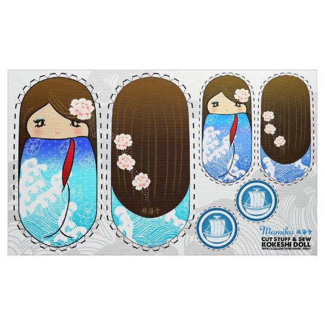 Tela DIY Kokeshi muñeca de felpa - cortar cosas y coser (Yarda)