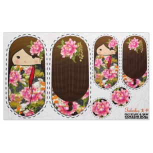 Tela DIY Kokeshi muñeca de felpa - cortar cosas y coser