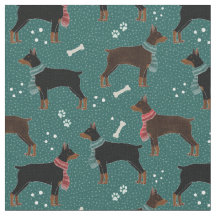 Dobermanes rojos y negros en el patrón invernal de