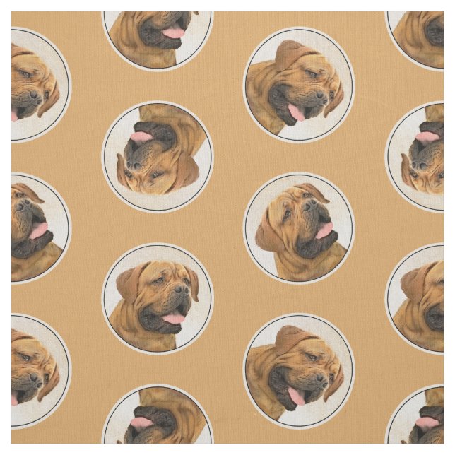Tela Dogue de Burdeos Pintura original de arte de perro (Retal)