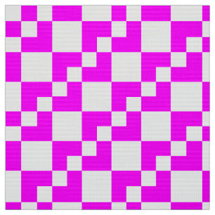 Tela Dominó de mosaico - Magenta y blanco