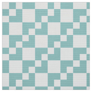 Tela Dominó de mosaico - Verde azul claro y blanco