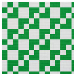 Tela Dominó de mosaico - Verde y blanco de hierba