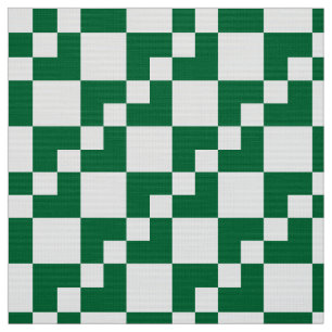 Tela Dominó de mosaico - Verde y blanco del bosque