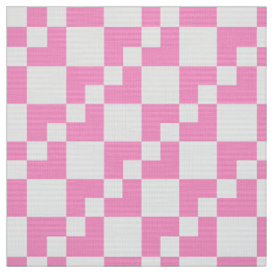Tela Domino de parches: rosa y blanco