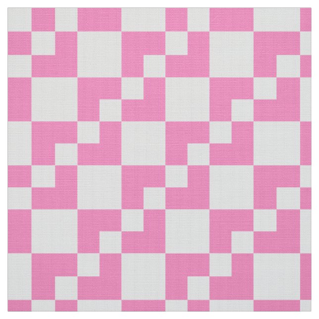 Tela Domino de parches: rosa y blanco (Retal)