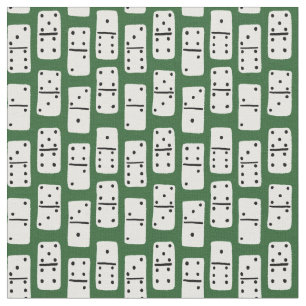 Tela Dominos blancos con puntos negros en tonos verdes
