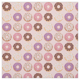 Tela Donas glaseadas rosadas con patrón de sprinkles pa